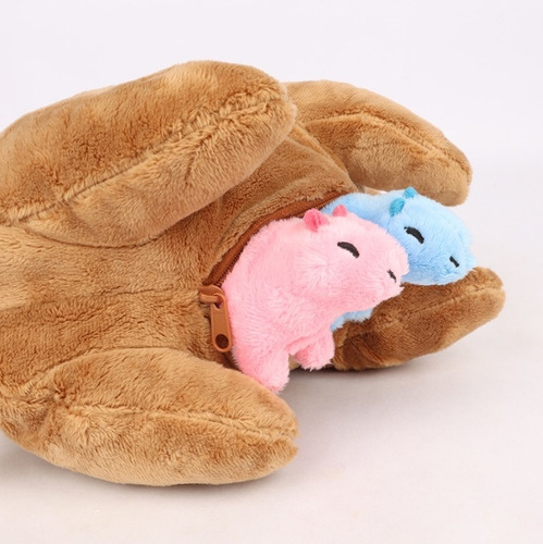 Zzc ~ Capivara Pelúcia Mãe Com 4 Capivara Pelúcia Bebê, 5
