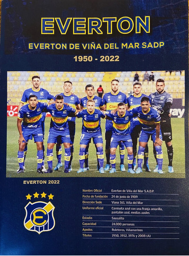 Álbum Everton De Viña 1950  - 2022 Formato Impreso