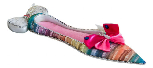 Adorno Para Pared Zapato Chato Moño Rosa 8,5x25,5x3cm Color Rosa Chicle