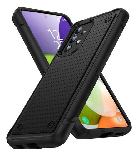 Funda Para Galaxy A52 5g Negro+negro Piel Sintetica