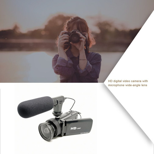 Cámara De Vídeo Hd 1080p Con Micrófono Y Videocámara 16x