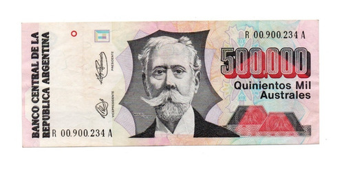 Billete Argentina 500000 Australes Reposicion Bottero 2904