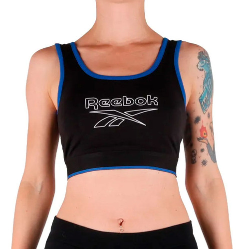 Top Reebok Rie Cotton Bralette Ngo/fca Training Mujer