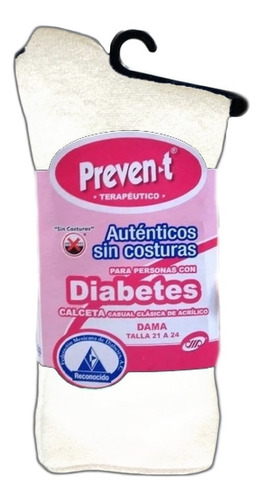 Calcetín 3/4 Pie Diabético Afelpado Prevent Mujer Dama 1 Par