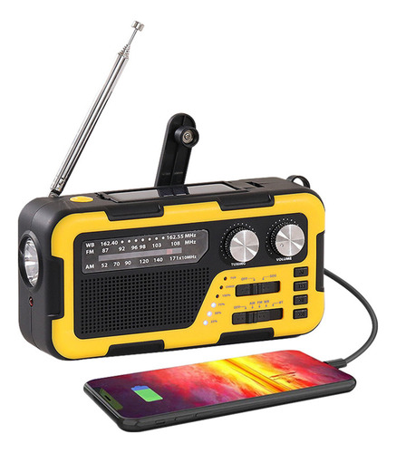 Radio Multifuncional De Generación De Energía Con Manivela H