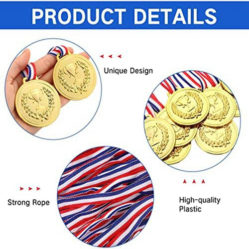 Medalla De Oro De Plástico De 50 Piezas For Niños, Yo