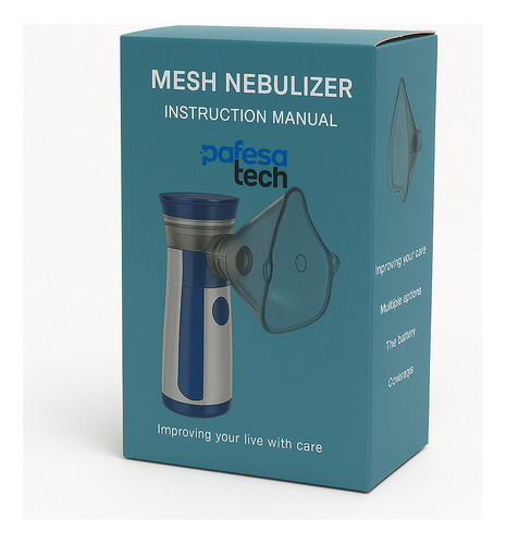 Inalador Nebulizador Mesh Pafesa Tech Portátil Silencioso Potente Ultrassónico Adulto Bebe Criança A Pilha Ou Usb Tomada
