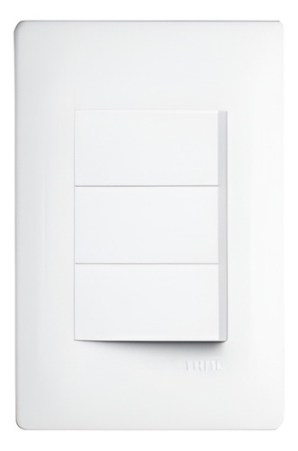 Interruptor Simples Triplo Fame Habitat 4x2 Branco Com Placa