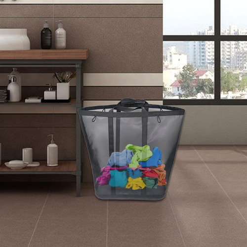 Cesta De Lavandería Plegable De Malla Para Playa, Ideal