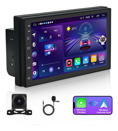 Radio Android Ver. 14. 7 PuLG. 4+32gb Carplay + Cámara + Tv