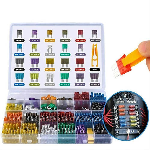 Fusibles Automotrices De Colores 300 Pzs Con Extractor