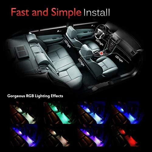 Imagen 5 de 6 de Sunva Luces Led Para Coche 4 Unidades Varios Colores Para To