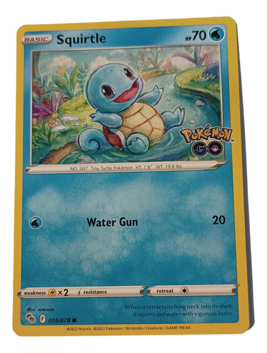 Carta Tcg Pokémon Go Squirtle 15/78 Año 2022