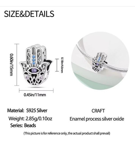 Charms Dije Para Pulseras Plata 925 Estilo Pando Codch171 Plateado