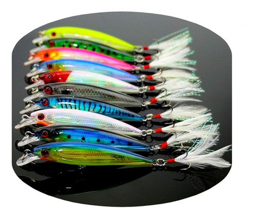 Imagem 1 de 10 de Kit Com 10 Isca Artificial P/ Pesca Tucunaré Dourado Robalo
