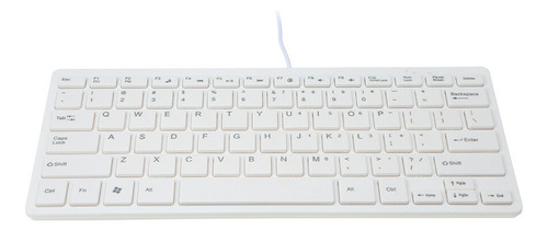 W Mini Teclado Pequeno Com Fio Branco