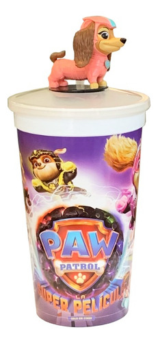 Vaso Con Topper/figura - Paw Patrol - Modelos Color Rosa Liberty