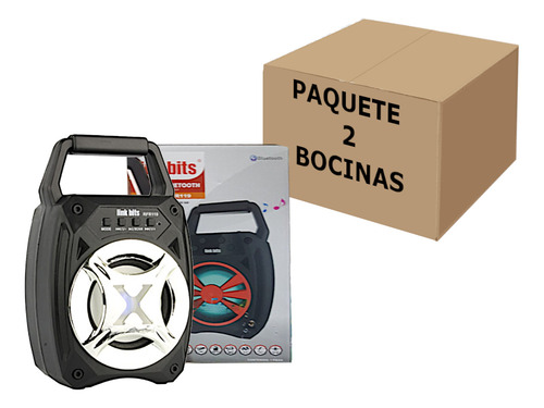 Bocina Bafle 3in Radio Fm Bluetooth Led Sd Aux Cable V8 2pzs