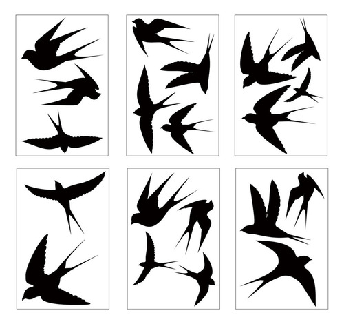 Pegatinas De Golondrina, 6 Hojas, 20 Piezas, Decoraciones