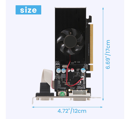 Placa Gráfica Gt210 1gb Ddr2 64bit Pcie 2.0 Compatível Com G