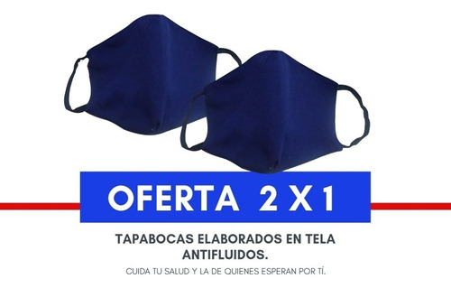 X2 Tapabocas Nasobuco Tela Antifluido Envio Gratis