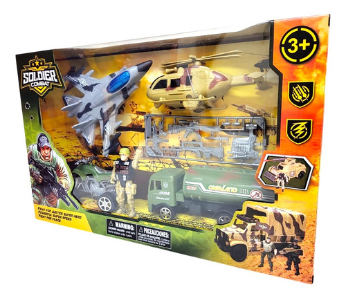 Playset Militar Figura C/ Vehiculos Soldier Combat ELG 54962