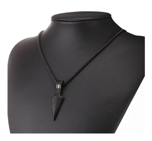 Collar Decorativo Flecha Punta De Arco Unisex Mujer Hombre Color Negro
