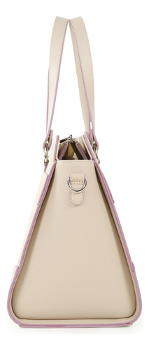 Bolsa Satchel Cloe Para Mujer Atemporal Estampado Monograma Color Nude