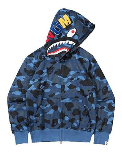 Moletom De Banho Com Capuz Shark Ape Bape Skull