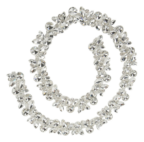 Cinturón De Cadena De Diamantes De Imitación Blanco, Corte