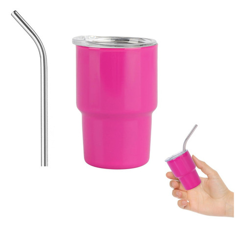 Vasos De Chupito Con Pajita De 2 Onzas, Mini Vaso Con Tapa