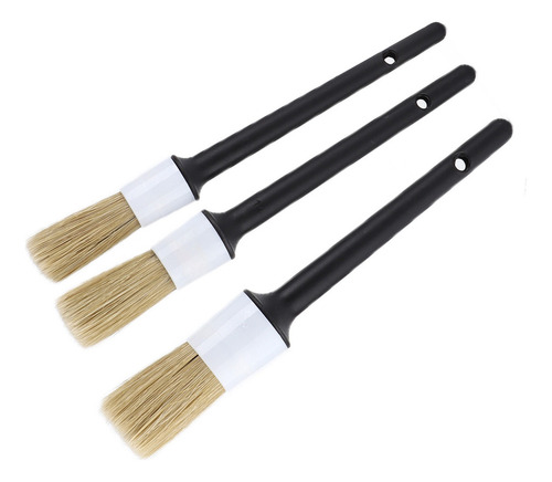 Kit De Cepillos Para Detalles De Coche, 3 Piezas, Pelo Mixto