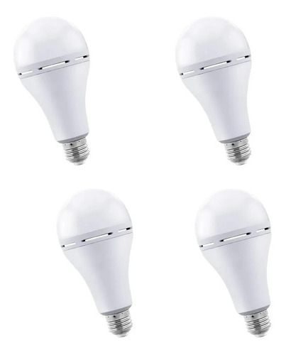 Pack X 4 Lamparas Bulbo Led 10w Autónoma Calida 3000k  Baw