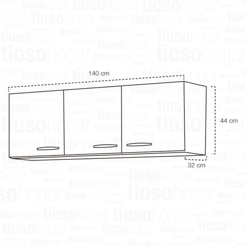 Imagen 7 de 10 de Alacena Cocina Melamina 140 1.40 Mts Negro Blanco Envio