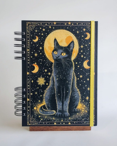 Agenda A4 - Semana A La Vista Negro Gato Con Luna