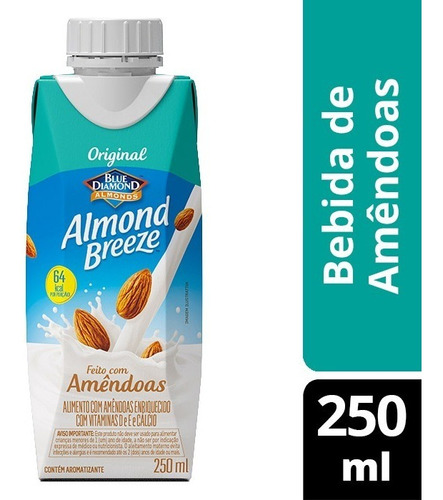 Bebida à Base de Amêndoa Original Blue Diamond Almond Breeze Caixa 250ml