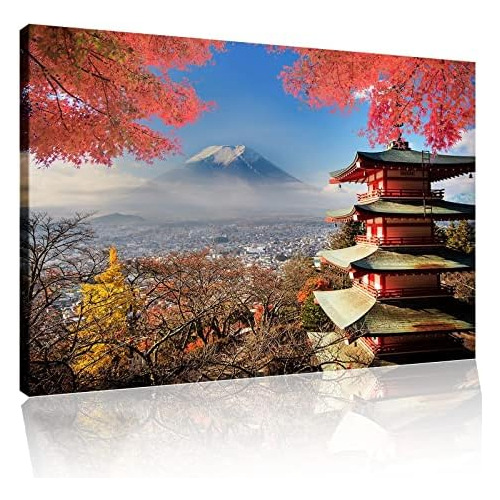 Arte De Pared Lienzo Enmarcado Del Monte Fuji Y Pagoda ...