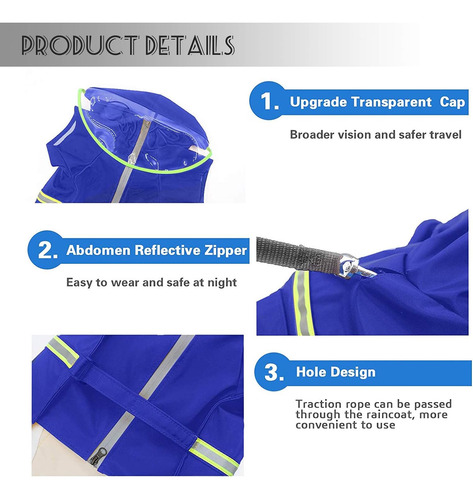 A*gift Impermeable Para Perro Con Capucha Impermeable,