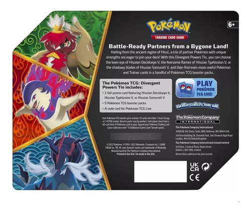 Lata Pokémon Poderes Divergente Typhlosion Hisui V - Copag