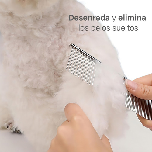 Peine Metalico For Mascotas Quita Nudos Color Plateado