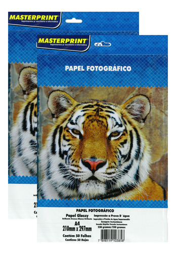 Papel Foto 230g A4 100 Folhas Brilhante - Masterprint