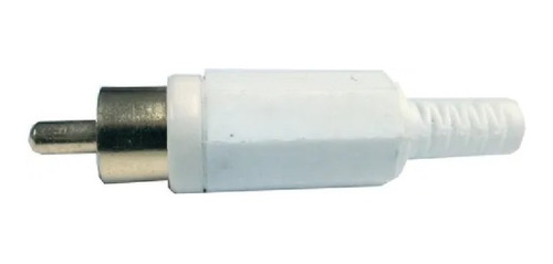 Conector Plug Macho Rca Blanco C/colita Flexible X5 Unidades