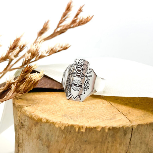 Anillo Escudo Equipo Fútbol Argentina Plata 925 B - Mediano Plata 925