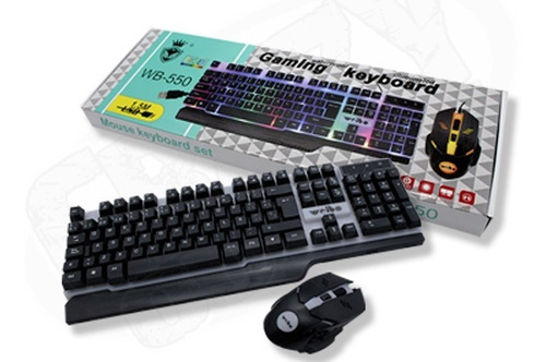 Imagen 5 de 5 de Teclado Gamer + Mouse Rgb Usb Weibo Wb-550 Gaming Keyboard