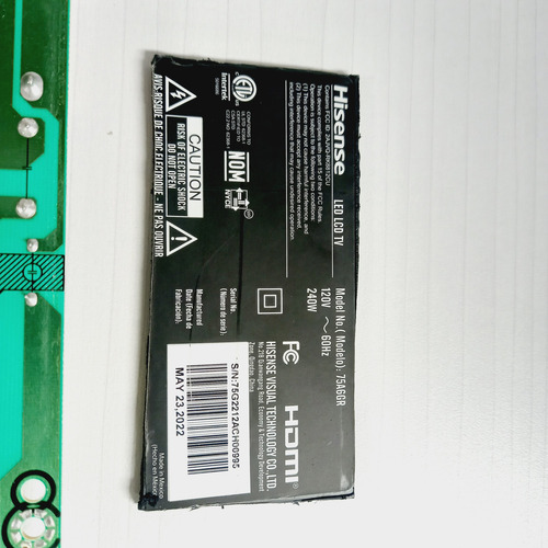 Tarjeta Fuente Para Pantalla Hisense Modelo 75a6gr (Usado)