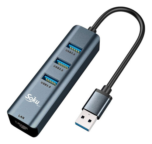 Adaptador Hub Usb 3.0 A Ethernet Rj45 Lan Gigabit Soku