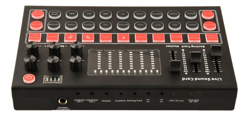 Placa De Som Microfone Sound Mixer Sound Card Audio Mixing C
