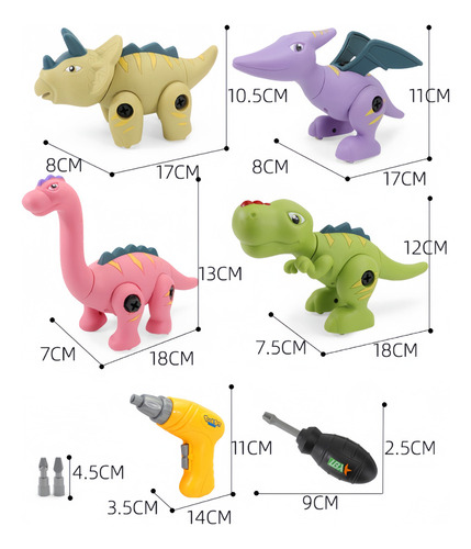 * Set De Juguetes Infantiles De Dinosaurio Desmontable Con