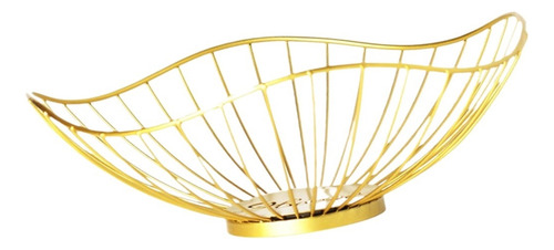 Gold Wire Fruit Basket Container Gold 27x9cm