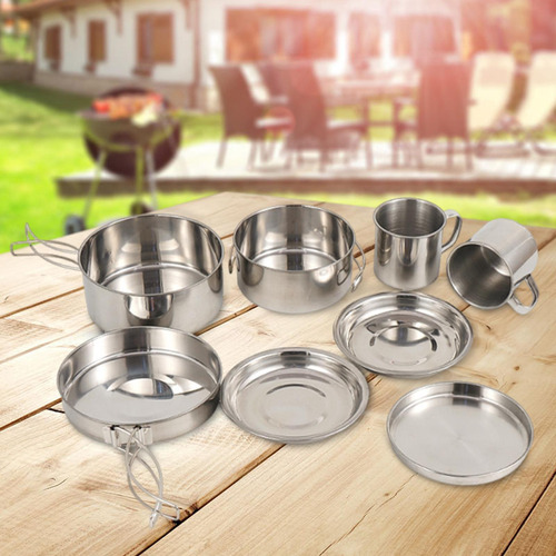 Juego De 8 Utensilios De Cocina Para Acampar, Cubiertos Para